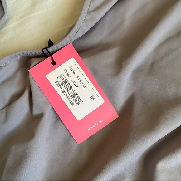 NWT Edikted. Grey halter top. Medium - Picture 4 of 7